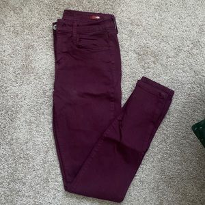 Maroon High Rise Jeans